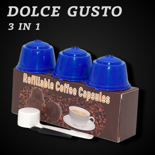 Багаторазові капсули для Dolce Gusto Сині 3 в 1 (набір із 3 шт.) 5017 фото