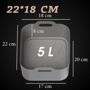Силіконова форма для мультипечі квадратна 22х18 см (Сіра) 9810 фото