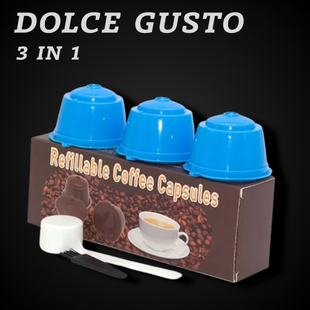 Багаторазові капсули для кавомашин Dolce Gusto (3 шт, сині, з ложечкою та щіточкою) 5008 фото