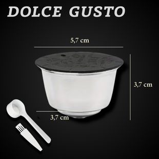 Багаторазова капсула Dolce Gusto з нержавіючої сталі та силіконовою кришкою 5001 фото