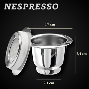 Багаторазова капсула Nespresso з нержавіючої сталі (1 шт) з кришкою з нержавійки 5005 фото
