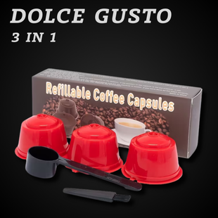 Багаторазові капсули для Dolce Gusto Червоні 3 в 1 (набір 3 шт.) 5018 фото