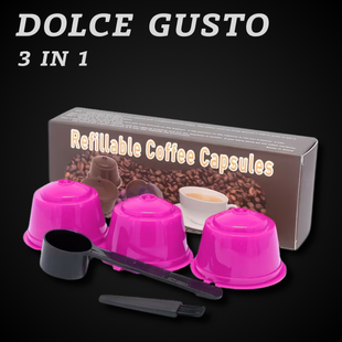 Багаторазові капсули для Dolce Gusto малинові 3 в 1 (набір 3 шт.) 5019 фото