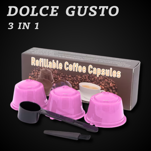 Багаторазові капсули для Dolce Gusto Рожеві 3 в 1 (набір 3 шт.) 5020 фото