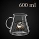 Скляний сервер &laquo;All You Need Is Coffee&raquo; 600 мл для пуроверу  з оригінальним принтом 4092 фото 1